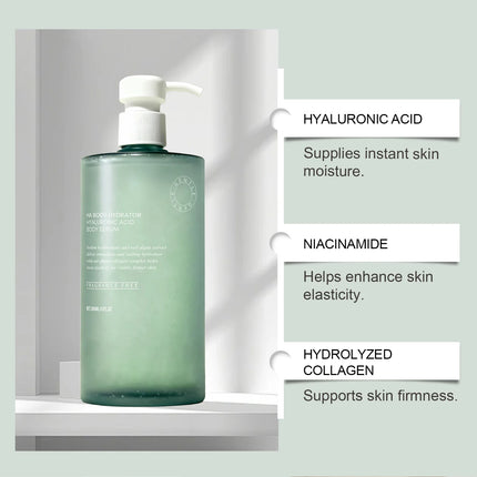 Hyaluronic Acid Body Serum Deep Hydrating Body Lotion for Smoother Plumper Looking Skin Lightweight Fast-Absorbing Body Care