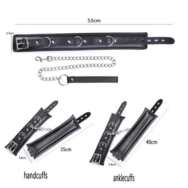 BDSM Bondage Set Stainless Steel Extend Spreader Bar Sex Slave Handcuffs Ankle Cuffs Fetish Restraints Adult Sex Toys for Couple