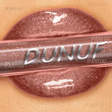 1pc Metallic Liquid Lipstick Long Lasting Glitter Lip Glaze Waterproof Moisturize Brown Lip Tint Shiny Shimmer Lipgloss Makeup