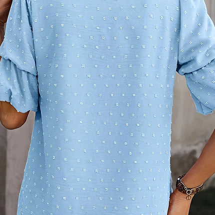 Sky blue Women's plus size shirt summer chic elegant shirt casual women's fashionable shirt Sky blue