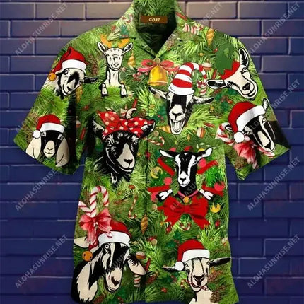 2024 New Animal Crane Pig 3D Printed Men's Hawaiian Shirt Casual Trend Tops Beach Summer Vacation Men And Women 6XL