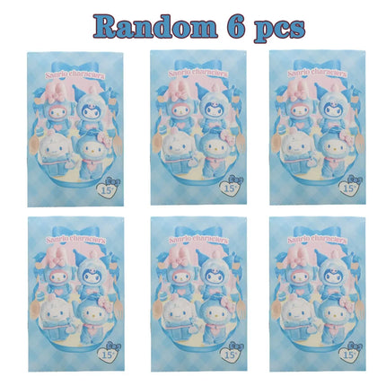 Sanrio Family Fox Island & Blue Flutter Series Vinyl Plush Blind Box Cute Cartoon Hello Kitty Kuromi Pendants Girl Bag Toy Gifts