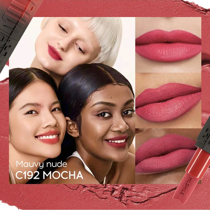 3-Piece Embossed Matte Lipstick Set, Long-Lasting and Hydrating, Easy Application for a Natural Look, Smooth Velvet Matte Finish