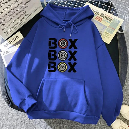 Box Box Box Hodies F1 Tyre Compound V2 Sweatshirts Women's Long Sleeve Top Oversized Hooded Funny Games Men Clothing Y2k Clothes