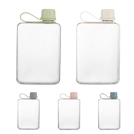 Pocket Water Bottle 500ml Flat Drink Cup Water Bottle Summer Water Flask Sports Water Bottle Leak-Proof Slim Cold Flask For