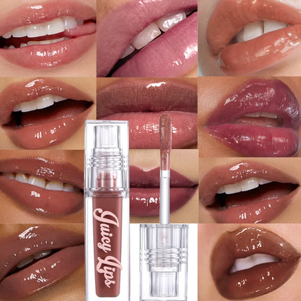 Hydrating Crystal Lip Oil - Plumping & Moisturizing Gloss with Tinted Shades for All Skin Types