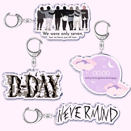 Korean Kpop Band Seven Key Chain Key Ring Keychain for Accessories Bag Agust D Day Pendant Keyring Chains Jewelry Fans Gifts