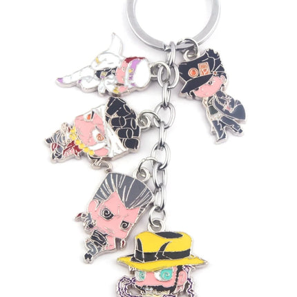 Anime JoJo Bizarre Adventure Keychains Killer Queen Higashikata Josuke Bow Arrow Pendant Keyring For Women Men Car Accessories
