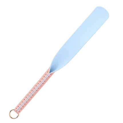 Genuine Leather Spanking Paddle, Willow Leaf Shape Long Crop for Adults 18+