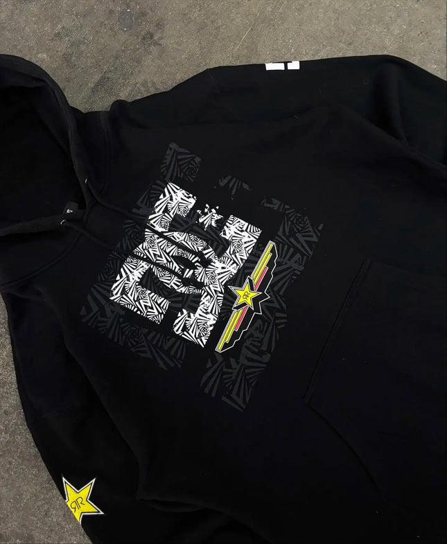 Vintage Style Hoodie Star Print Hoodies Women Grunge Sweatshirt Tops Streetwear Harajuku Gothic Y2k Women Clothing