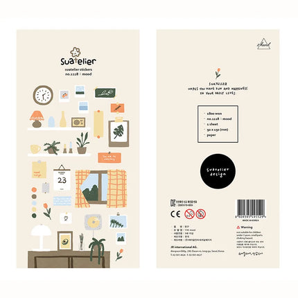 Korean Brand Suatelier Collection Daily Food Vlog Stickers DIY Scrapbooking Journey Diary Stationery Stickers Supplies