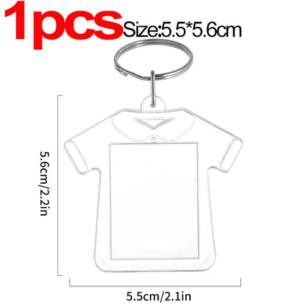 1/20Pcs Blank Acrylic Picture Keychain DIY Clear Insert Photo Split Key Ring Frame Key Chains Couple Anniversary Graduation Gift