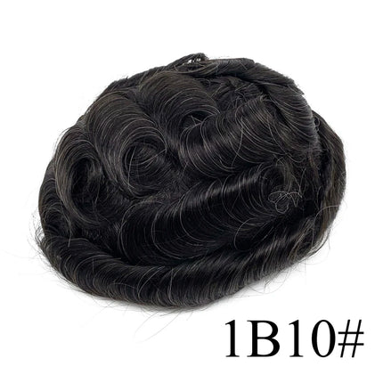 Wholesale 120% Density Thin Skin Base Human Hair Toupee for Men 100% Remi Hair PU Hairpiece Natural Look Hair Extension