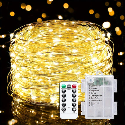 Christmas Party Wedding Decoration Remote Control Waterproof Battery Operated Fairy Lights 5/10/20/30 Meter Copper Wire String