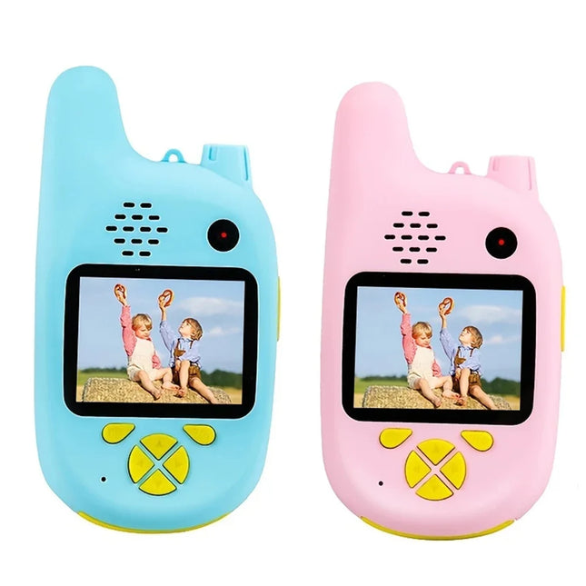 Children's Video Walkie-Talkie 2-Pack with Display Screen Voice Converter and Real-Time Video Chat Long-Range Gift for Children