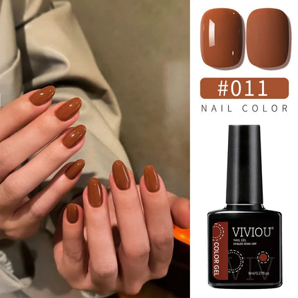 VIVIOU 12Solid Color Nail Polish Phototherapy Glue Set Professional Nail Shop Special Kit Nail Art Semi Permanent UV LED Gel Kit