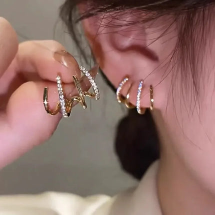 2026 New Shiny Four Claws Stud Earrings for Women Korean Rhinestone Zircon Earring Girls Birthday Party Wedding Fashion Jewelry
