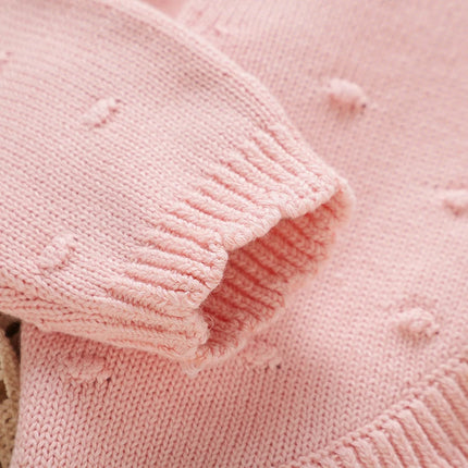 Pink Baby Girls Sweaters Cardigans Cute Single Button Long Sleeve Knitted Infant Toddler Outwear Jackets & Coats 1-3Yrs Knitwear