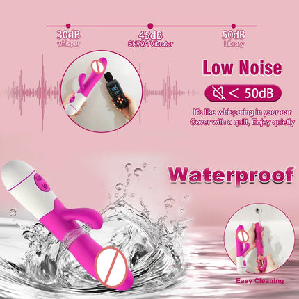 Powerful Rabbit Vibrator Dildo Dual Vibration G Spot Clitoris Stimulation Masturbators Vaginal Massager Adult For Women Sex Toys