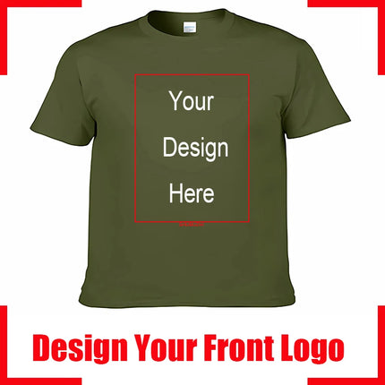 Tailor-made Custom Text Name Tsihrts Add Your Own Message Men's Cotton T-shirt Personalized Tee Your Design Men's Tshirt