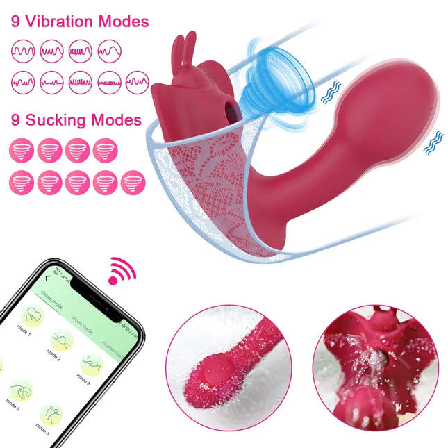 Wearable Sucking Panty Vibrator Butterfly Vibrators Dildo Adult Sex Toys For Women APP Vibrating Egg Vaginal Clitoris Stimulator
