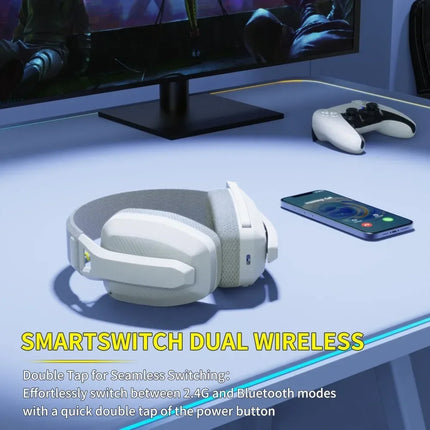 BINNUNE BW06 2.4GHz Bluetooth Gaming Headset with Mic for PS5 PS4 PC Mac Playstation Wireless Gaming headphone with Microphone