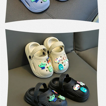 Children's Slippers New Home Girls Baby Indoor Non-slip Boys Cool Slippers Go Out Boys Hole Shoes