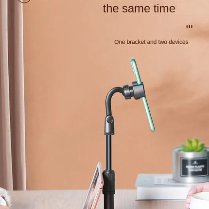 Liftable Mobile Dual Card Slot  Phone Holder Strong Bearing Capacity Desk Bracket Multi-function Video Chases Drama Artifact