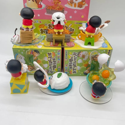 RE-MENT Crayon Shin-Chan Helps With Cooking Series Blind Box A Complete Set Of Miniature Scene Figures Trendy Toys Desktop Gifts