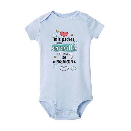 My Parents Do Wonders But They Went Too Far with Me Print Baby Romper Funny Newborn Bodysuit Infant Short Sleeve Outfit Jumpsuit