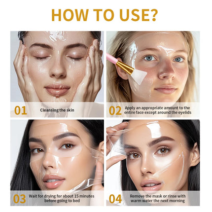 Glow night Wrapping Mask Deep Hydration Care Reduces Sagging&Dullness Even Skin Tone Mask Collagen Turmeric Hydrating Moisturize