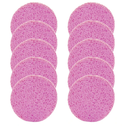 10pcs 6cm Face Round Makeup Remover Tool Natural Wood Pulp Sponge Cellulose Compress Cosmetic Puff Facial Washing Sponge