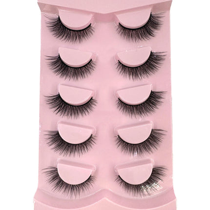 New 5 pairs of fake eyelashes, mink fur soft and fluffy, short,  drag queen lashes naturally curled, suitable for self grafting