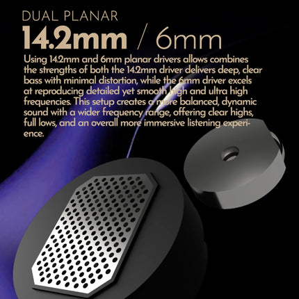 TANGZU Zetian Wu The Legend Dual-Planar Hybrid Driver Wired Earphones IEM 0.78mm 4.4mm Cable Hybrid Driver