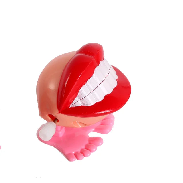 1pcs Clockwork Toy Upper Chain Jumping Tooth Toy Jump Teeth Running Clockwork Spring Wind Up Toy