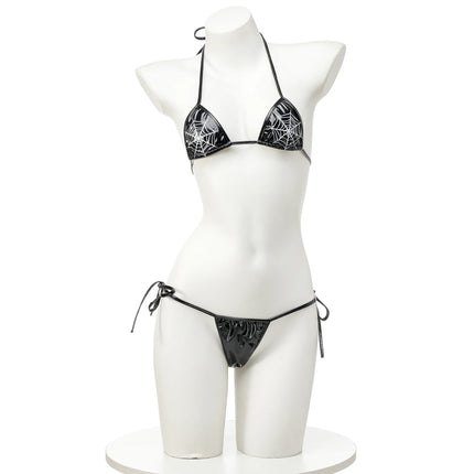 Anime Comics Girl Leather Bikini Sets 2024 New Women Sexy Two-piece Thong swimsuit Bathing Suit Cute Bikini Maid Cosplay Costume