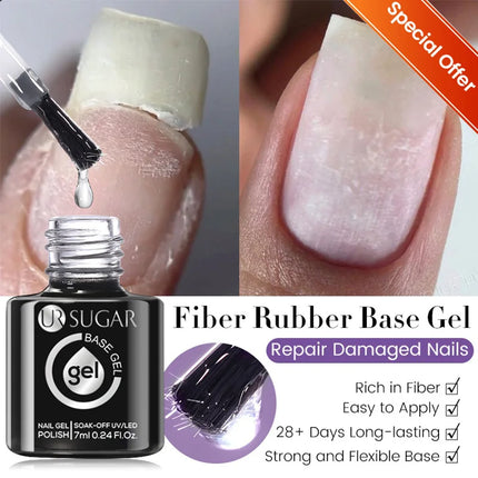 UR SUGAR 7ml Pink Nude Natural Rubber Base Gel Nail Polish Semi Permanent Chrome Sequins Soak Off Construction UV Gel Varnish