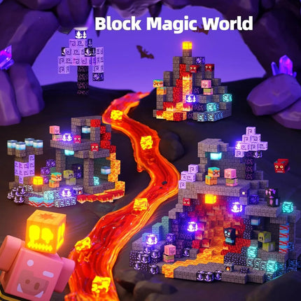 Magnetic Building Blocks Mine World Magnet The End Ender Head Forest Cabin Cubes Set STEM Sensory Brick Cube Toys Children Gift