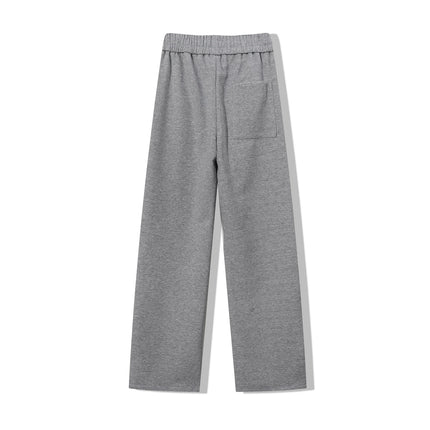 Streetwear Flared Joggers Sweatpants Men's Open Bottom Drawstring Elastic Waist Ankle Zip Up Athletic Lounge Pants Grey/Black