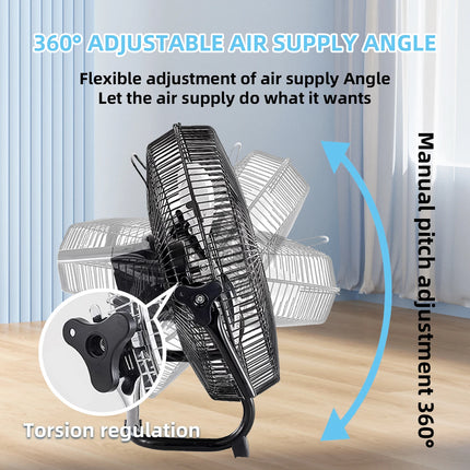 Battery Operated Solar Fan, Home or Outdoor Dual-use Portable Fan, Battery Can Running 6-12 Hours, with USB Output For Phone