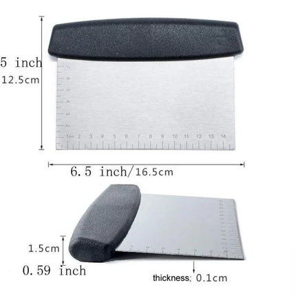 Stainless Steel Scraper & Chopper Kitchen Pastry Metal Dough Cutter Icing Smoother Cake Decorating Scraper Dough Chopper