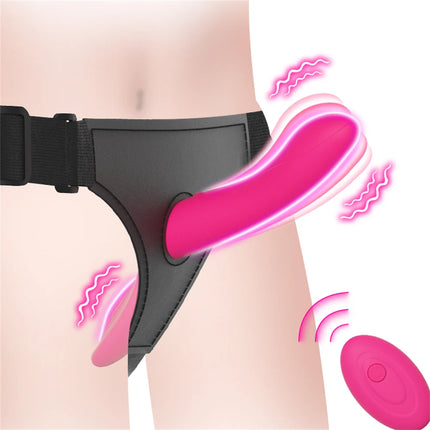 Strap-on Dildo Vibrator Vaginal Masturbatoion Clitoris Stimulator Wearable Double Head 10 Vibration Sex Toys for Couple Lesbian