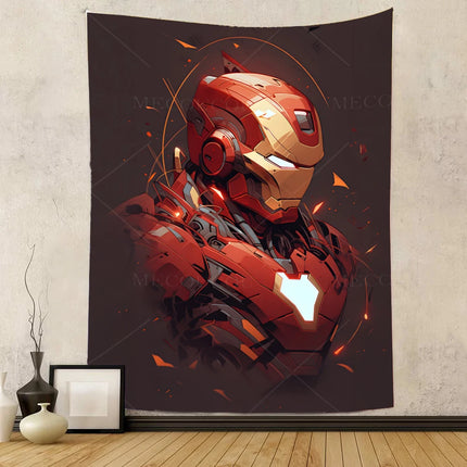 Iron Man Red Flash Backdrop for Birthday Party Decor Hero Marvel Superhero Background for Baby Shower Party Cake Table Supplies