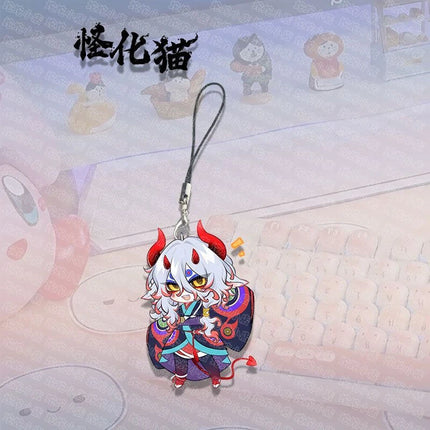 Anime Mononoke Cosplay Keychain Kawaii Acrylic Phone Chain 2Pcs/set Keyring Key Chain Bag Ornament Decoration Prop