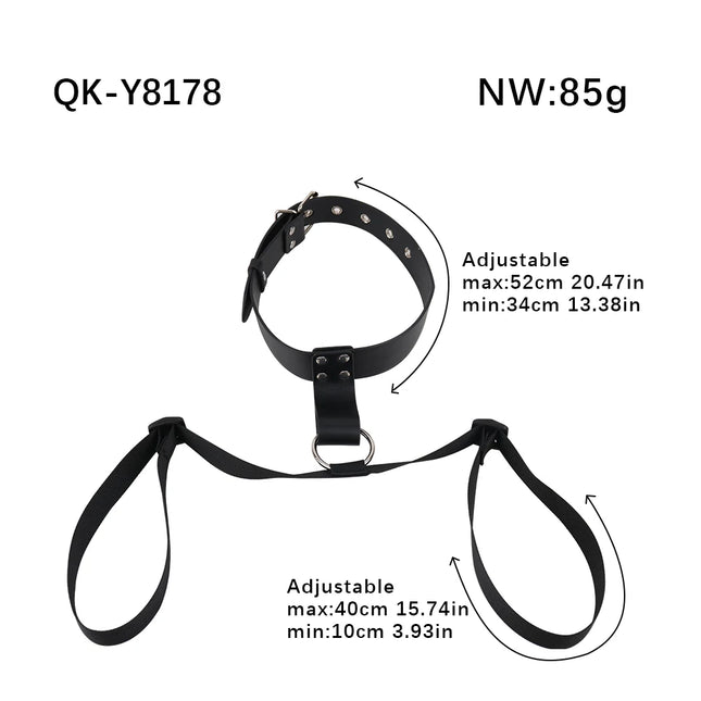 QKKQ Wearable PU Leather And Polyester Erotic Bra Chest Binder Strap On Belt Sex Toys For Women Breast Bondage BDSM Adult Games