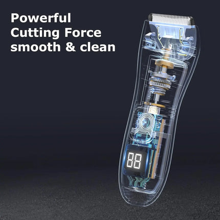 ENSSU Men's Body Hair Trimmer, Electric Groin Pubic Groomer, Waterproof Ceramic Blade, LCD Display, Men's Grooming Kit