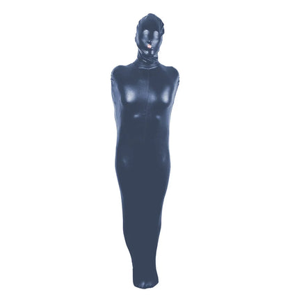 Exotic PU Cosplay Bodysuit with Zipper Back,Sleeveless Catsuit,Full Body Sleeping Bag, Matte Faux Leather, Sleep Sack, Halloween