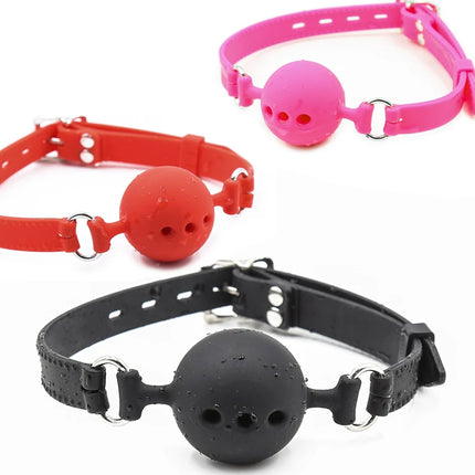 Thierry Fetish Extreme Breathable Silicone Ball Gag Bondage Restraints Open Mouth Gags Adult Game Sex Toys For Couple Size S M L