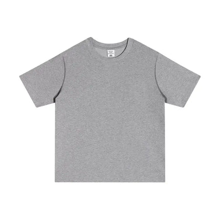 250GSM Customized Printed LOGO Solid 100% Cotton T-shirts Basic Tee Casual Oversized Drop Shoulder Quality Short T-shirt Men