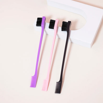 Professional hairdressing edge brush, anti-static double headed edge brush, hairdressing salon tool, special for real hair wigs